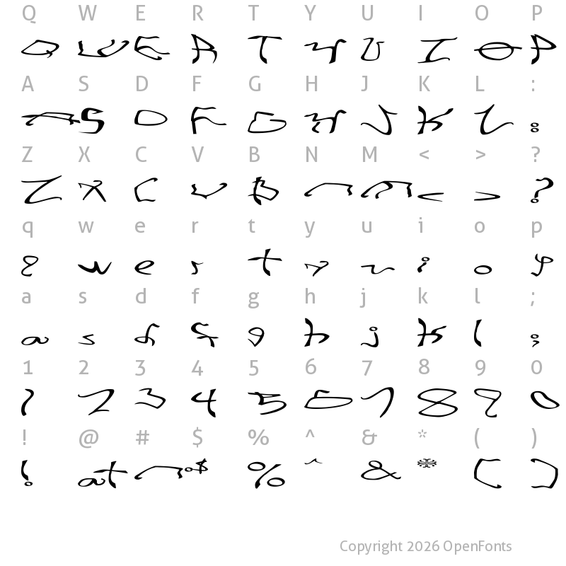 Character Map of 001 Stretched-Strung Wide Regular