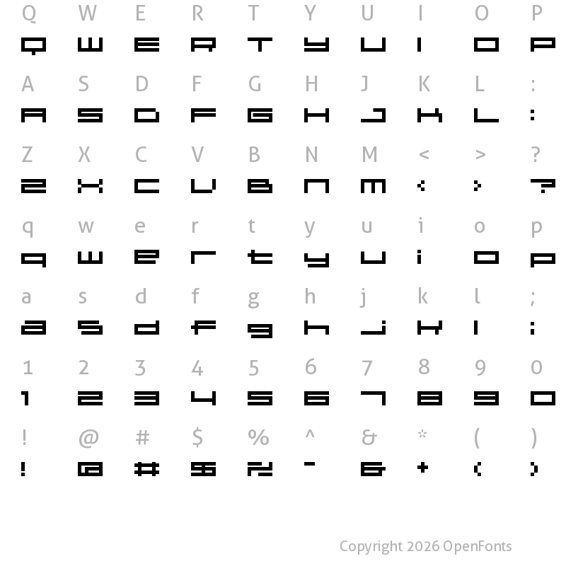 Character Map of 04b 31