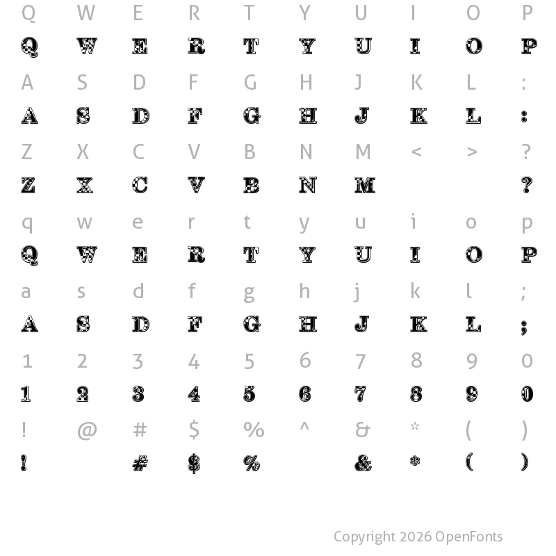 Character Map of 1-2-3 GO! Regular
