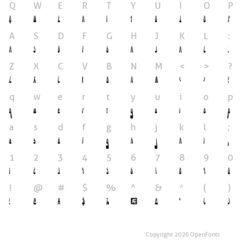 Character Map of 10.15 Saturday Night (BRK) Regular