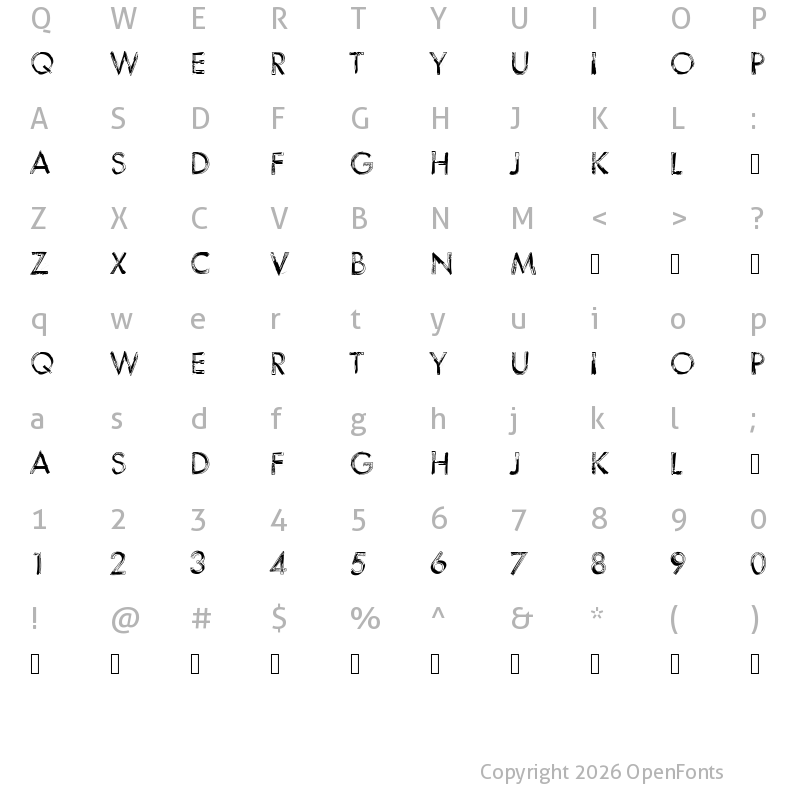 Character Map of 123Sketch Medium
