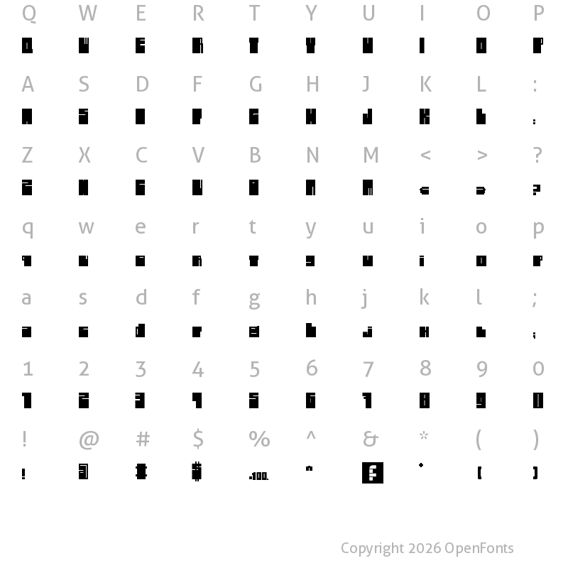 Character Map of 1896 Regular