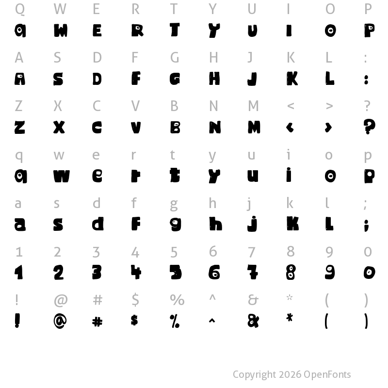 Character Map of 3 Snopes Regular
