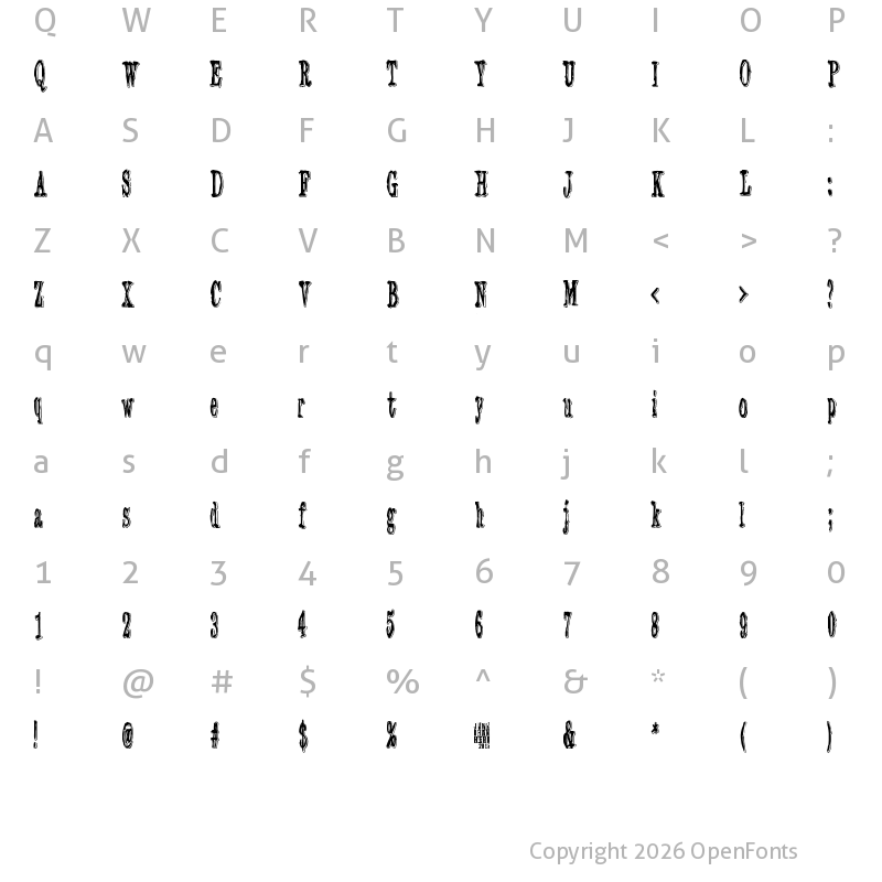 Character Map of 3 Times Recycled Old Newspaper Regular