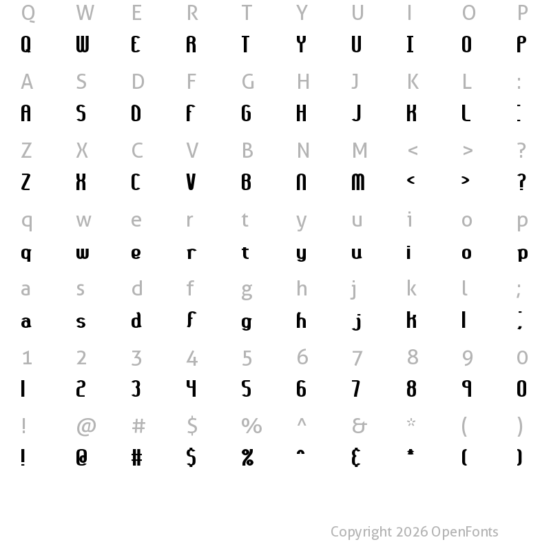 Character Map of 36 days ago Thick BRK Normal