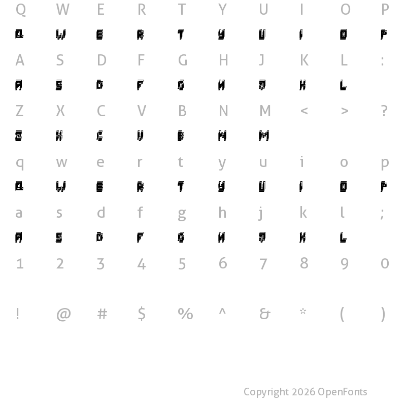 Character Map of 3d fatsche Regular