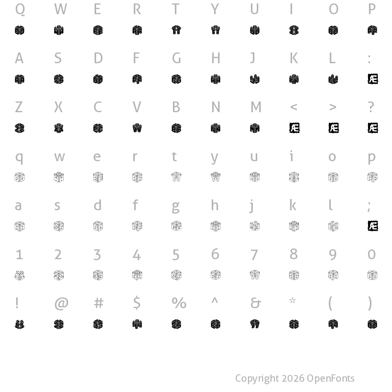 Character Map of 3D LET (BRK) Regular