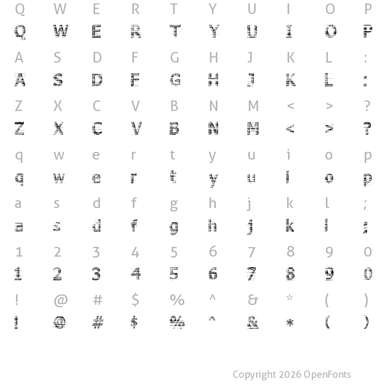 Character Map of 3D Noise Regular