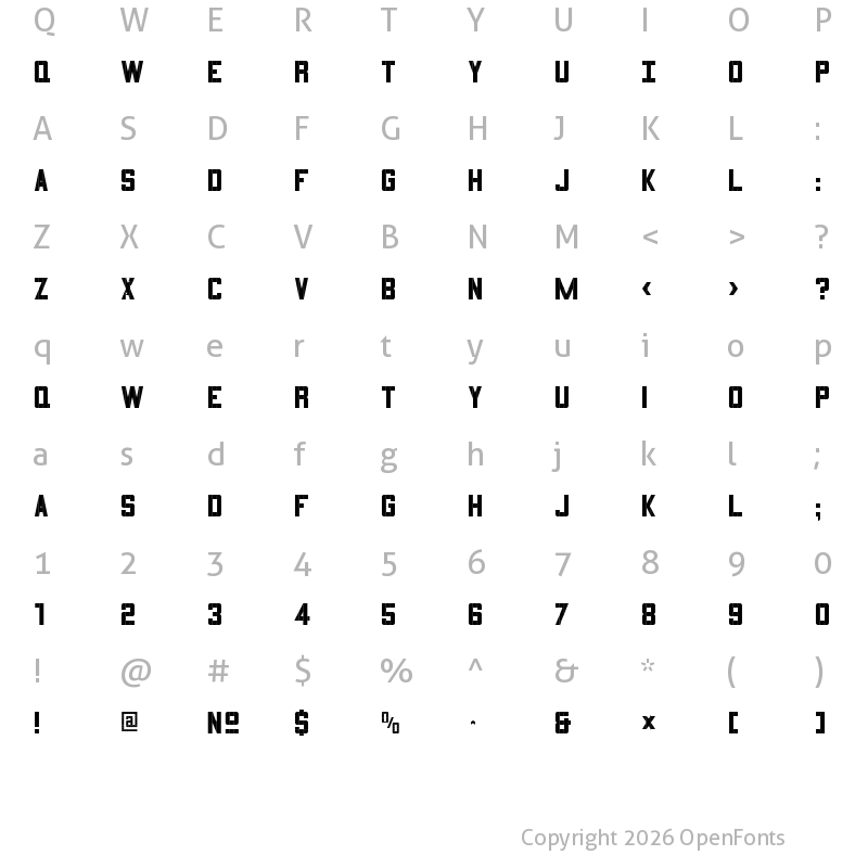 Character Map of 3x5 Regular