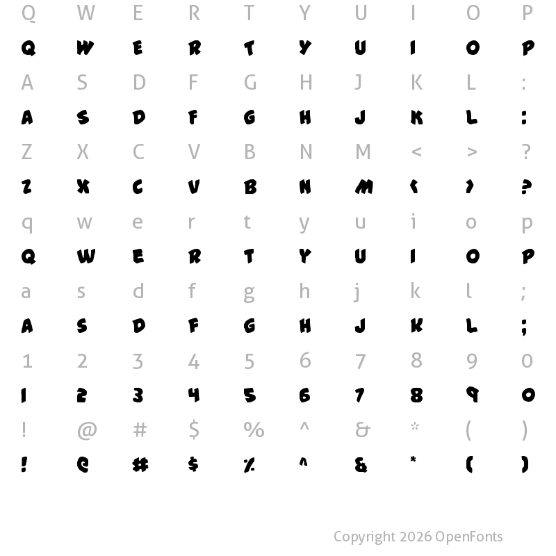 Character Map of #44 Font Regular