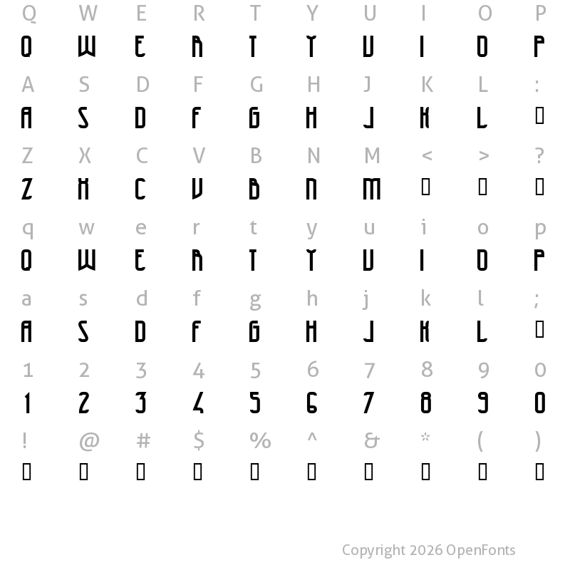 Character Map of 47 Bold