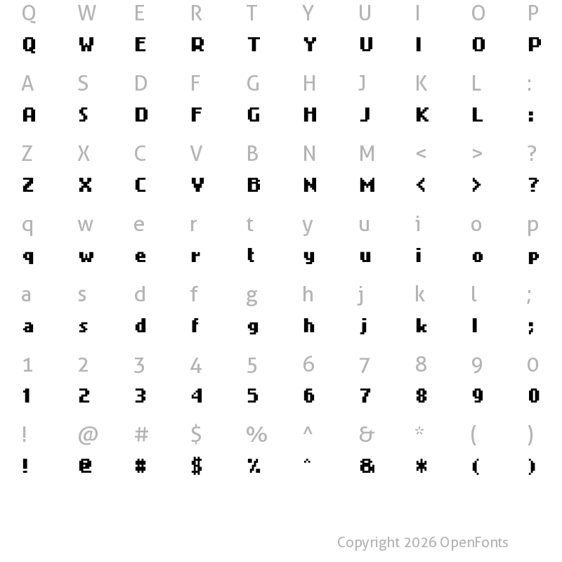 Character Map of 4Mini Regular