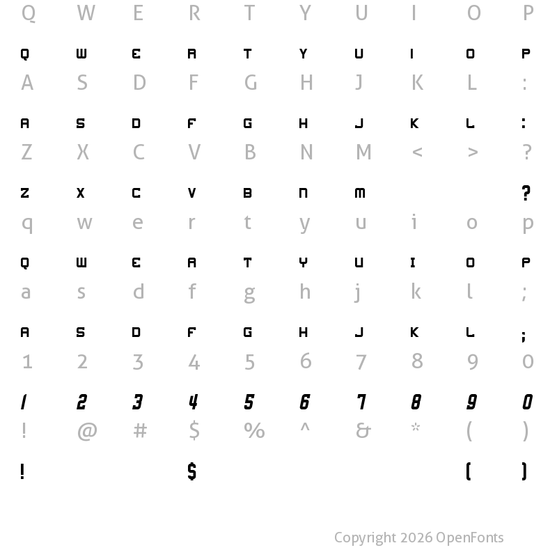 Character Map of 4th and Inches Regular