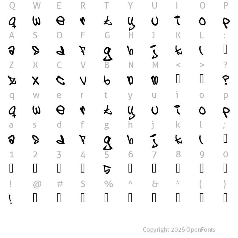 Character Map of 5 cent Regular
