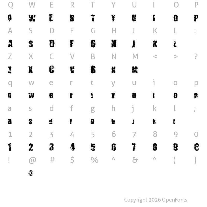 Character Map of 5+MENTARIOS Regular