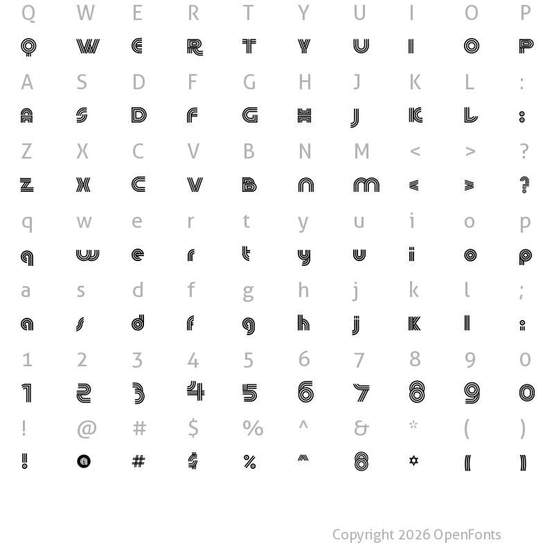 Character Map of 60s Pop Regular