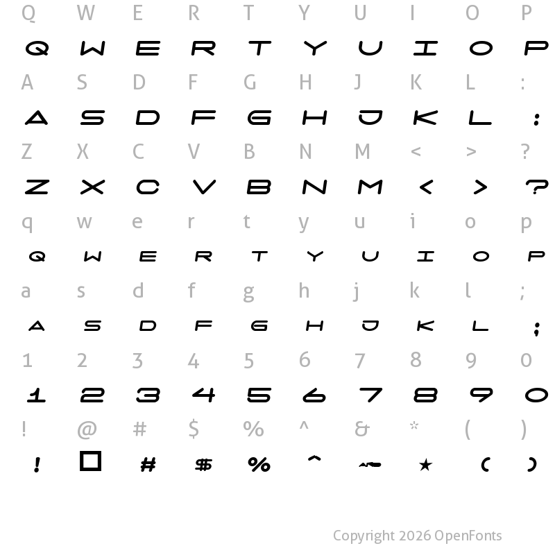 Character Map of 7 days fat oblique Regular