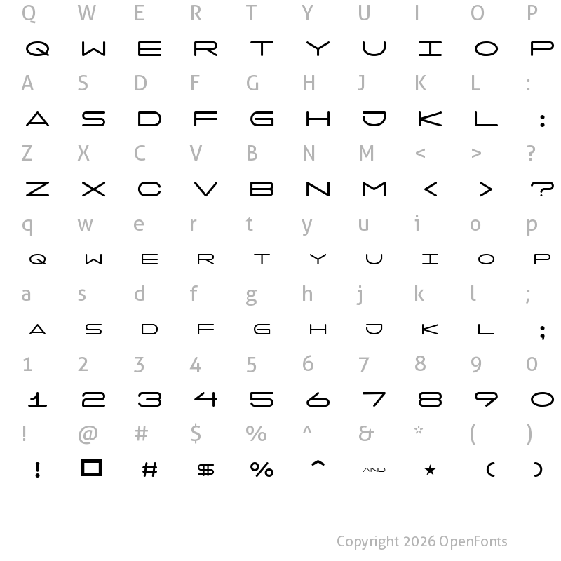 Character Map of 7 days Regular