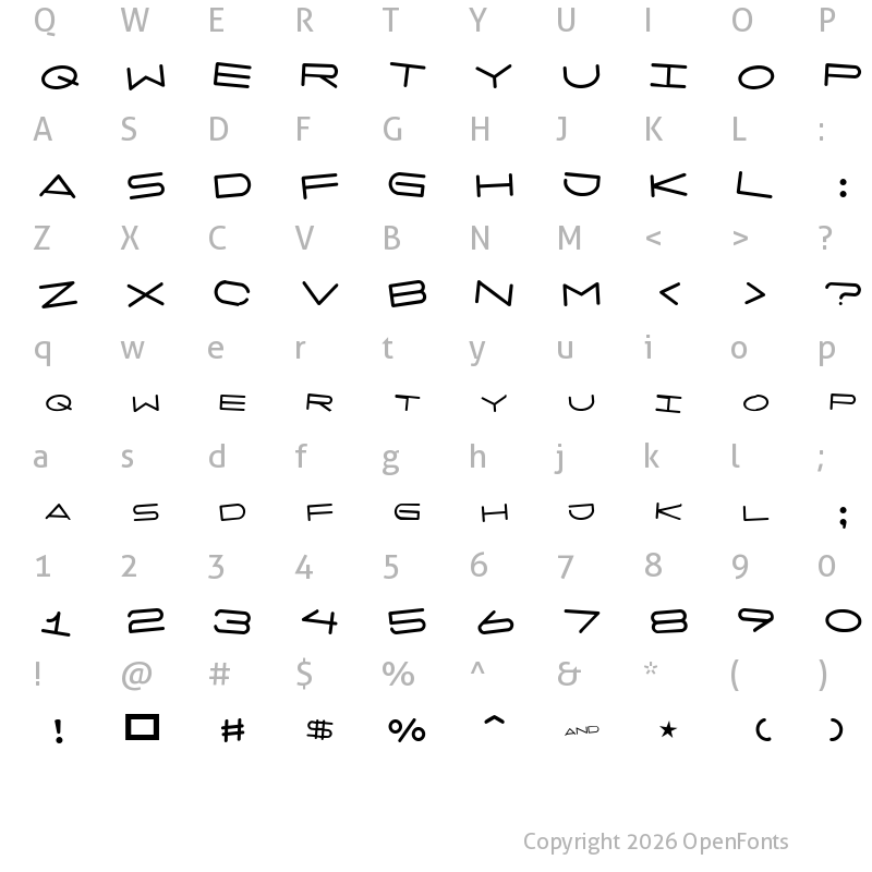 Character Map of 7 days rotated Regular