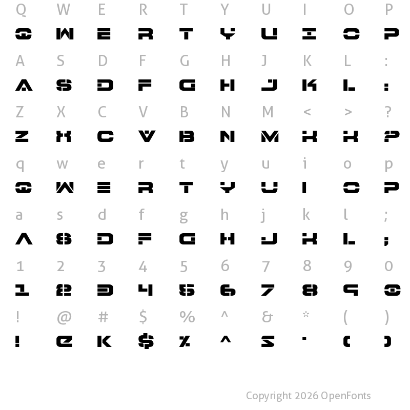 Character Map of 7th Service ExtraBold ExtraBold