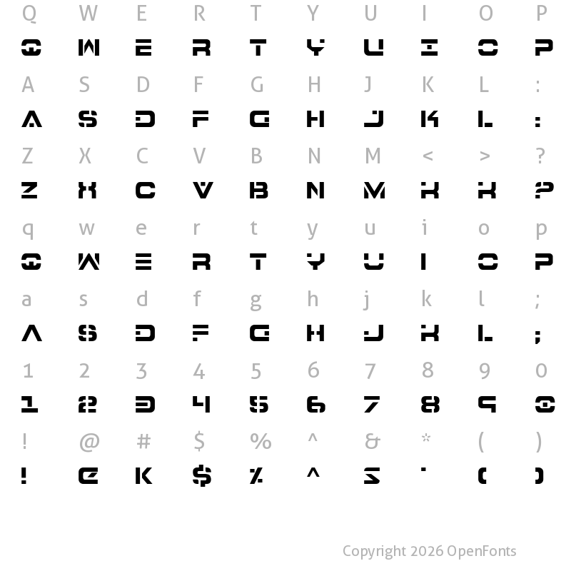 Character Map of 7th Service Semi-Condensed Semi-Condensed