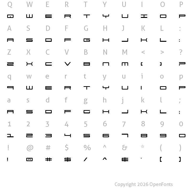 Character Map of 911 Porscha Regular