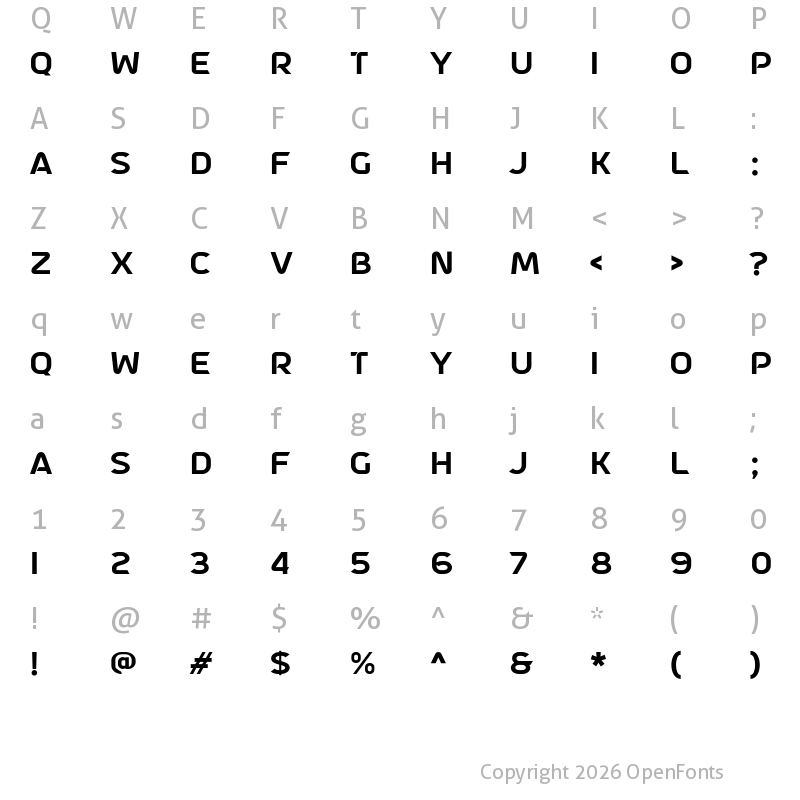 Character Map of a Astro Space Regular