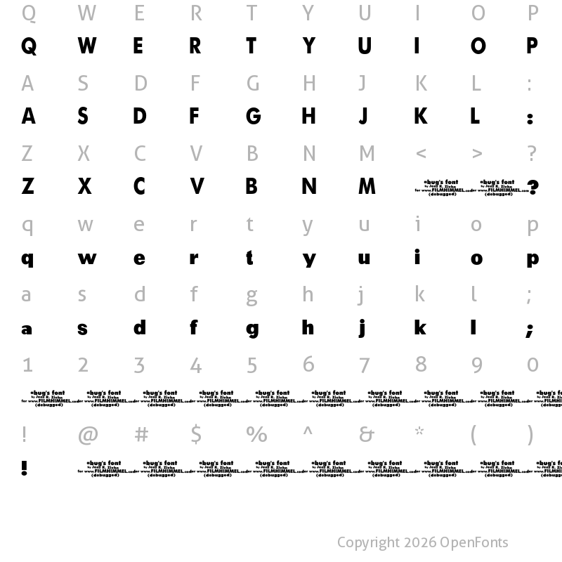 Character Map of a bug's life - debugged Regular