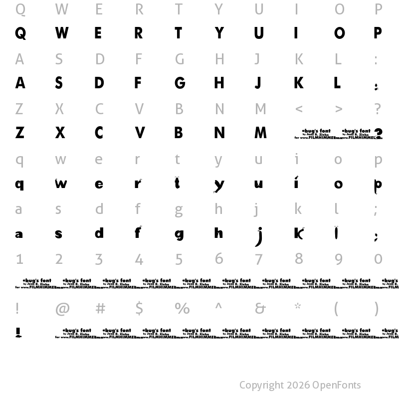 Character Map of a bug's life Regular