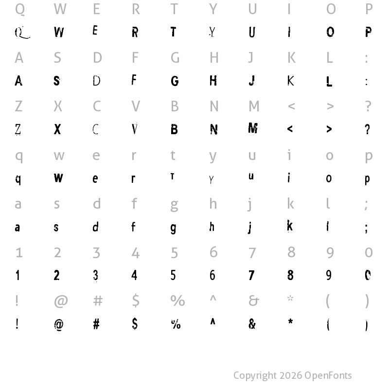 Character Map of A good day to die Regular