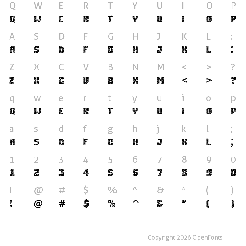 Character Map of a_SimplerCrk Regular