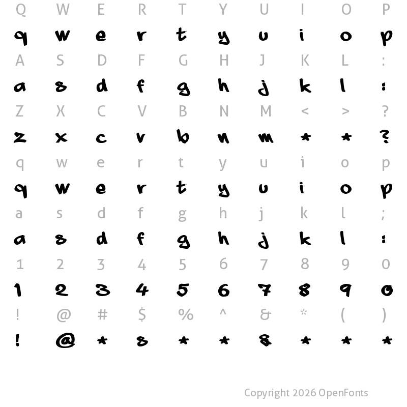 Character Map of aaaiight! fat Regular
