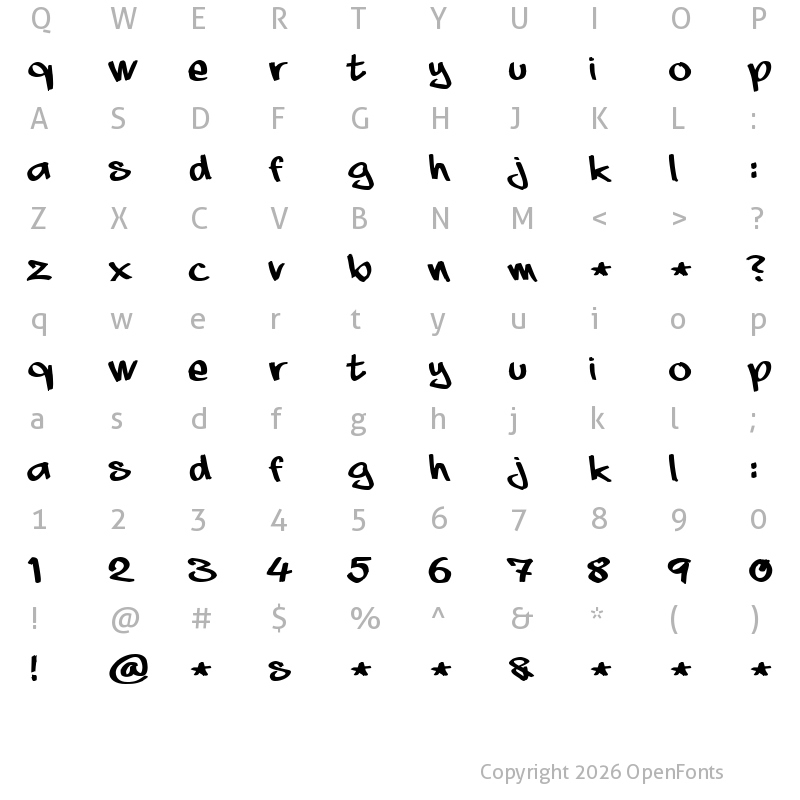 Character Map of aaaiight! Regular