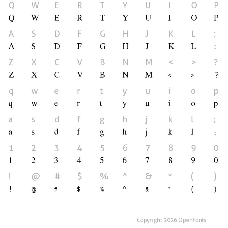 Character Map of aakar medium