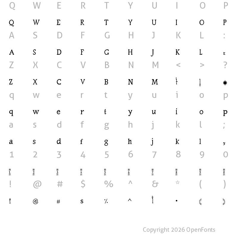 Character Map of AALMAGHRIBI Medium