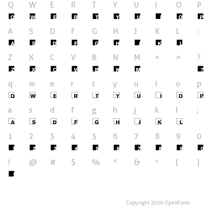 Character Map of ABCLogosXYZ Regular