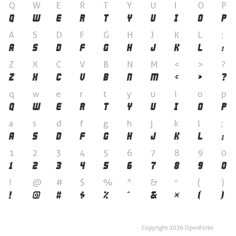 Character Map of Abduction2002 Regular