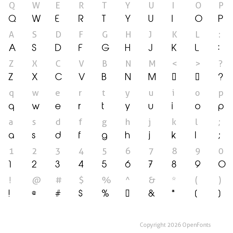 Character Map of abeatbyKai Regular