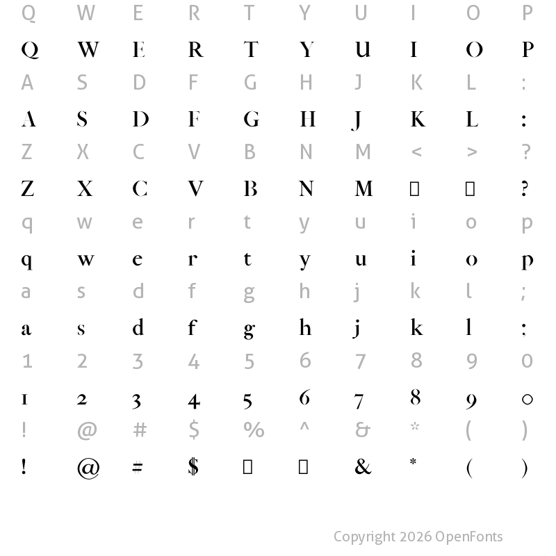Character Map of Abed Bold