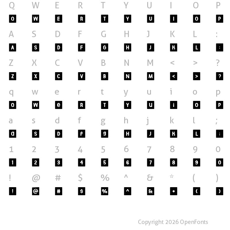 Character Map of Aberforth Tiles Regular