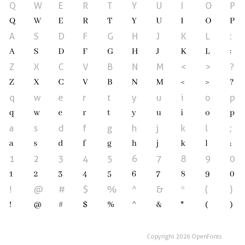 Character Map of Abhaya Libre Regular