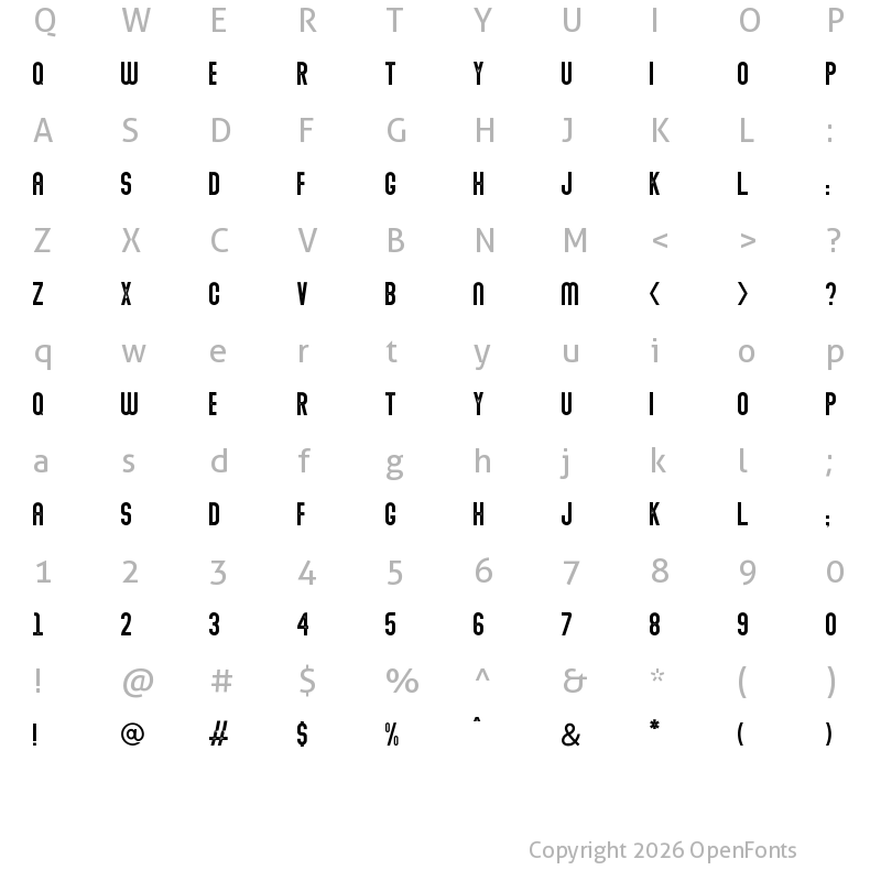 Character Map of Abraham Stamp