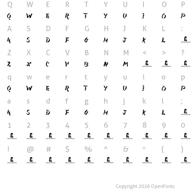 Character Map of Abreviater Regular