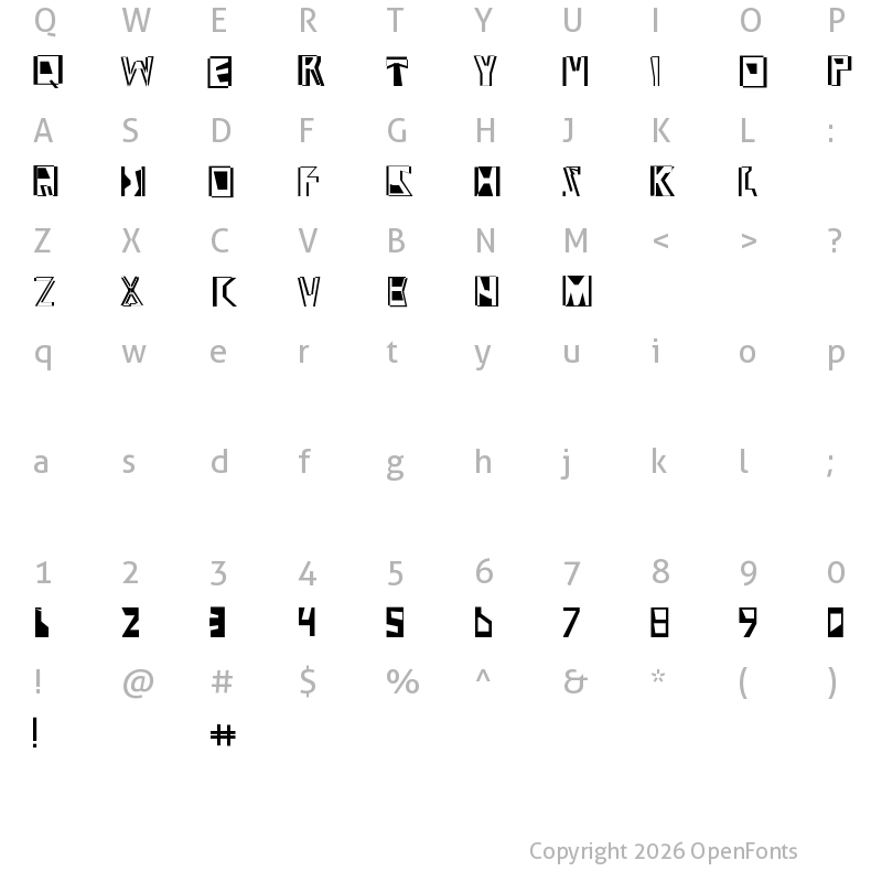 Character Map of Abstract Abomination Regular