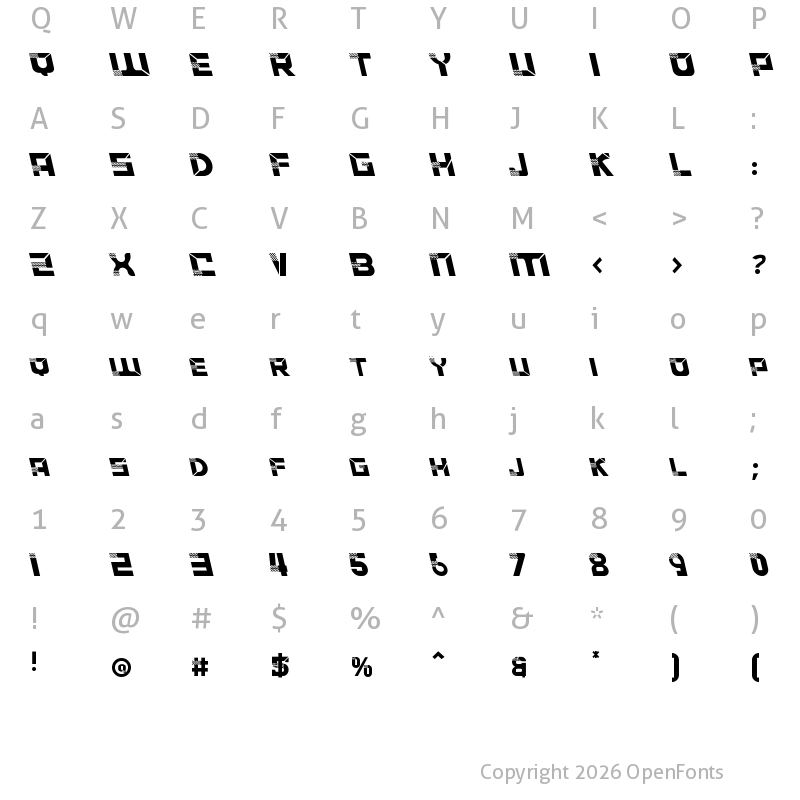 Character Map of ACCELERARE Leftalic