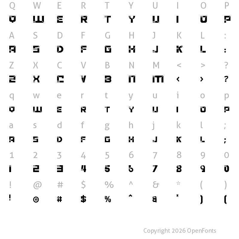 Character Map of ACCELERARE Regular