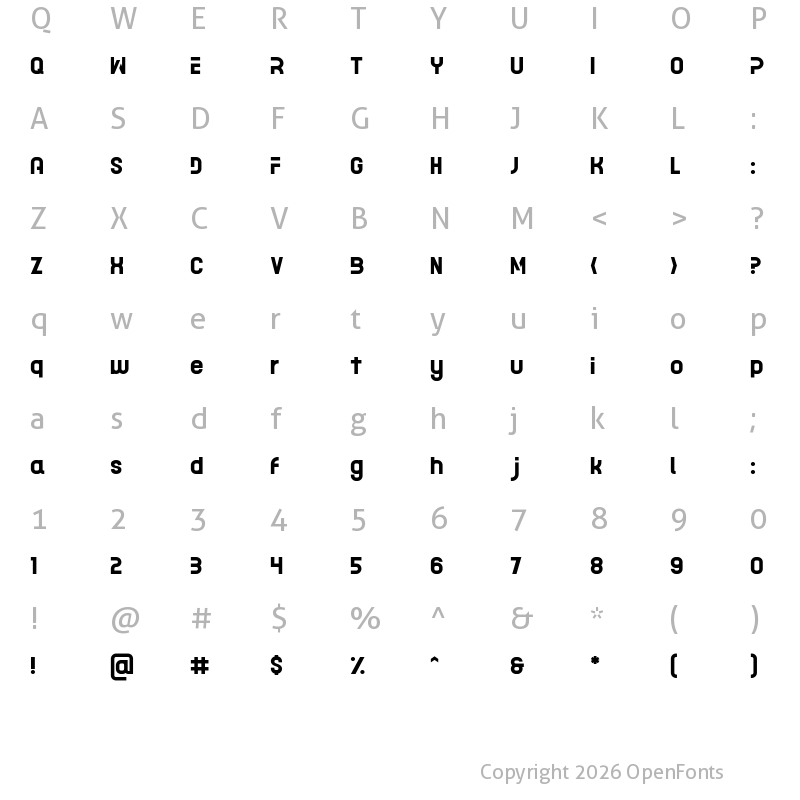 Character Map of ACETONE Regular