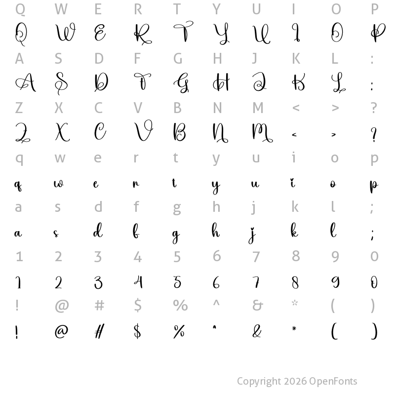 Character Map of Achieve Regular