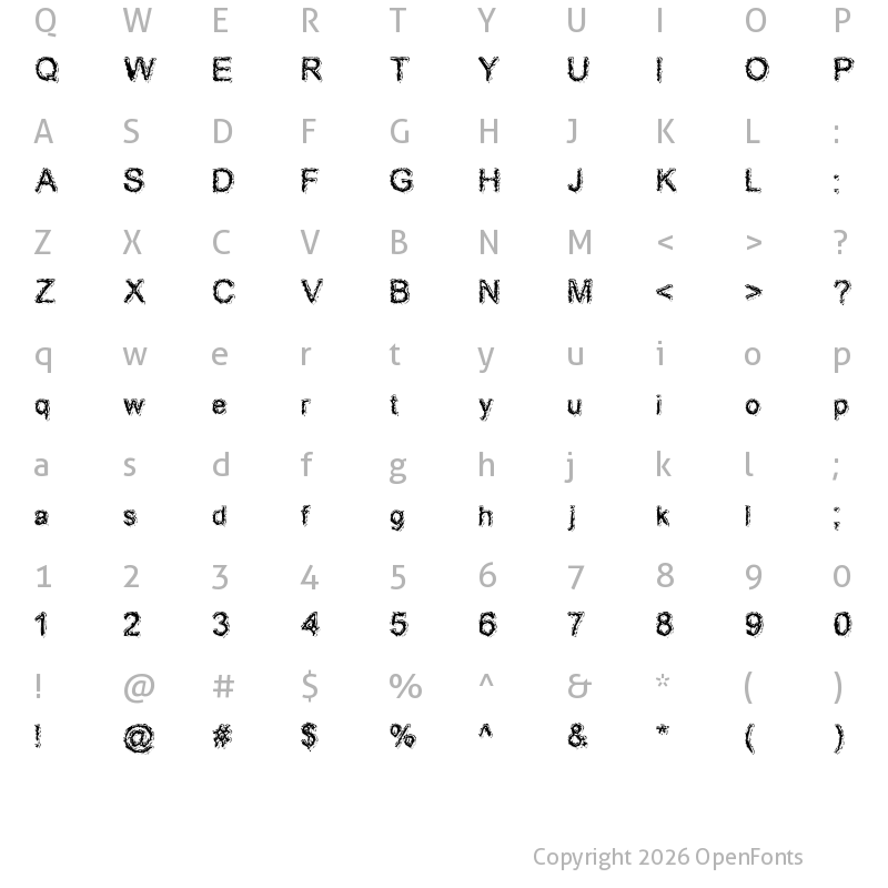 Character Map of AcidDreamer Regular