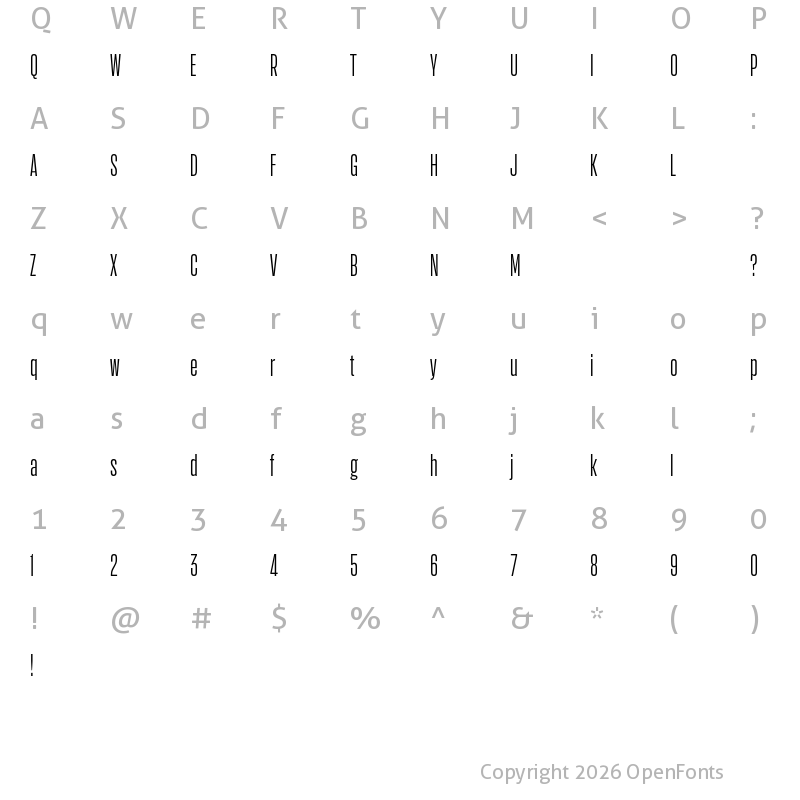 Character Map of Action Cond Regular Trial Grade 1